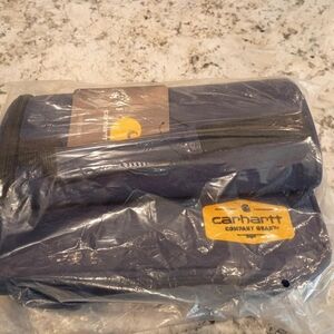 Carhartt Navy Organizer Pouch with Yellow Logo Patch